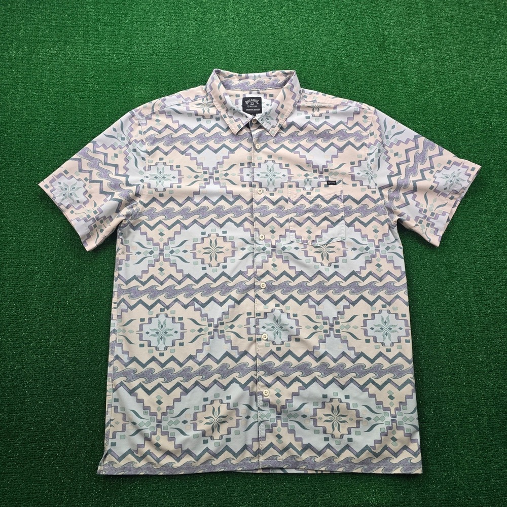 Billabong‎ Surftrek Trail Shirt Mens Large Button Up Seafoam Adventure Division